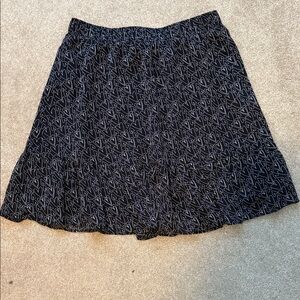 LOFT Black Skirt with white hearts